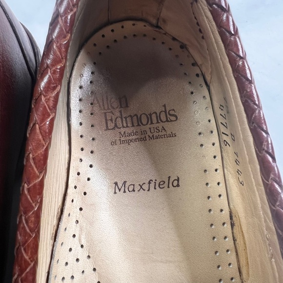 Mens Allen Edmonds Maxfield Brown Leather Slip On Casual Dress Shoes Size 7.5 D - Picture 6 of 8